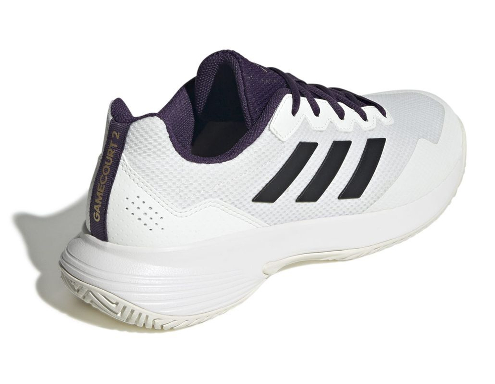 Мужские кроссовки теннисные Adidas GameCourt 2 M - core white/core black/aurora plum