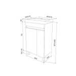 Тумба с умывальником напольная с дверцами IDDIS Zodiac, 50 см, белая/под дерево, ZOD5ADFi95K