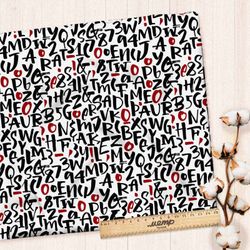 Ткань флис английские буквы