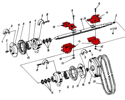 Звездочка с бокшей ведущая переднего транспортера к картофелекопалке Z-609 Ф=35 мм