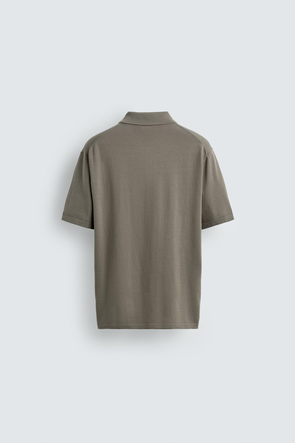 ZARA ПОЛО REGULAR FIT ИЗ СМЕСОВОГО ХЛОПКА, ЛИНЯЛЫЙ ЗЕЛЕНЫЙ