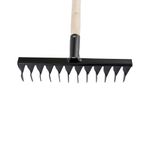 61744 Грабли стальные 300х1300мм, 12 витых зубьев, деревянный черенок Сибртех