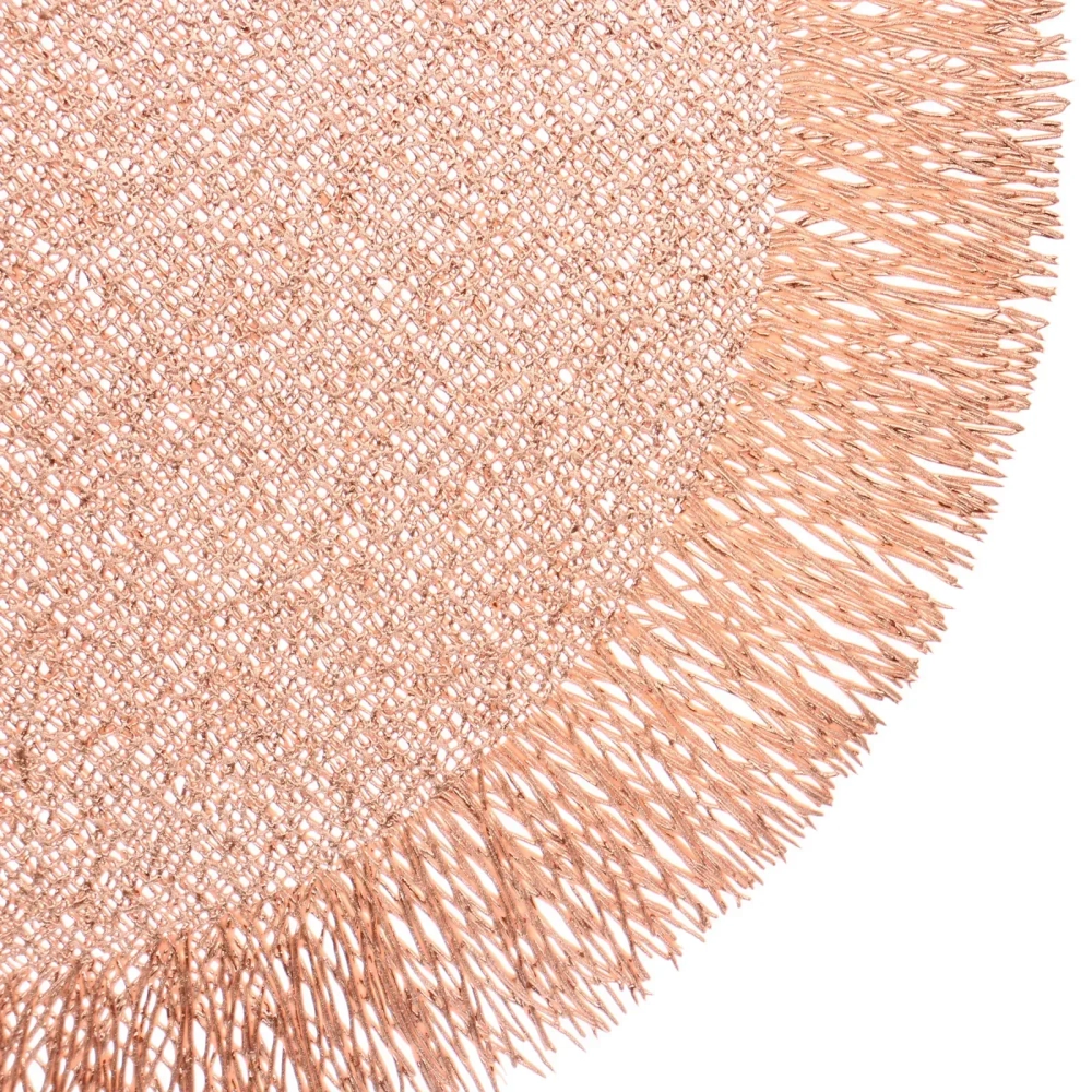 Салфетка на стол 38см «Гранада» плетеная, цвет розовое золото