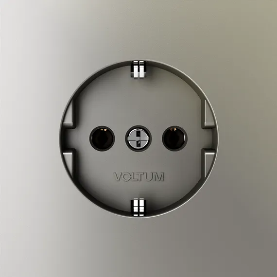 Розетка встраиваемая VOLTUM S70 с заземлением 16А, (шелк)