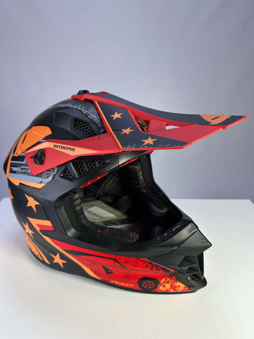 Мотошлем UFO HELMET INTREPID Black/Red/Orange