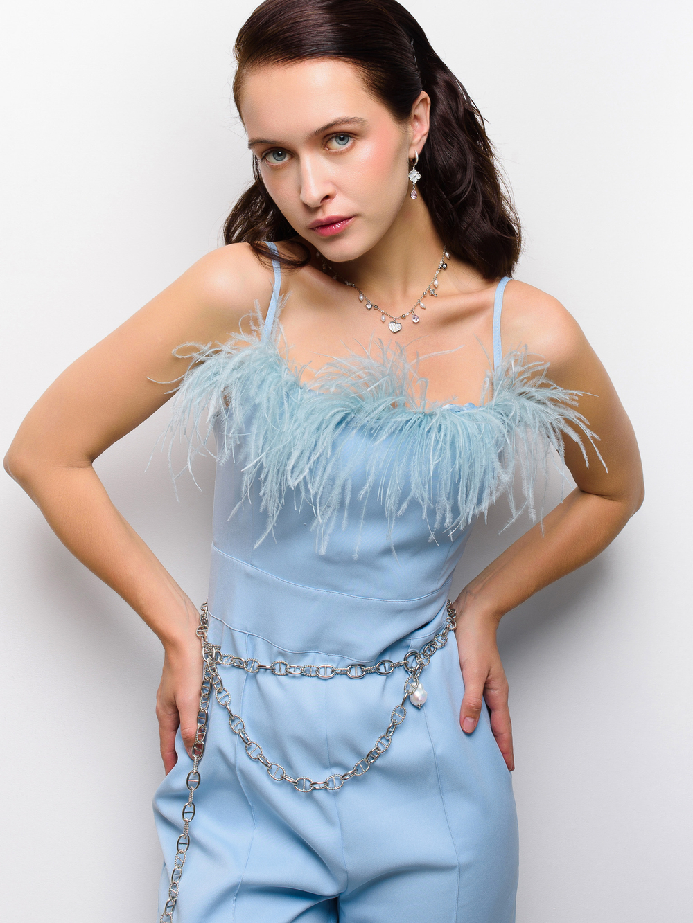 Серьги "Flower Pearl Drop Pink"