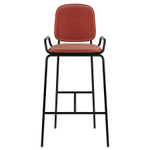 Стул барный LATITUDE Ror, 2 Frame, велюр, черный/темно-красный