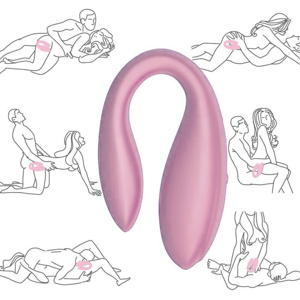 Нежно-розовый вибратор для пар с пультом ДУ (Цвет: нежно-розовый)