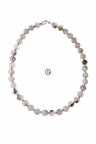 Бусы из природного серого агата шарики 10 мм