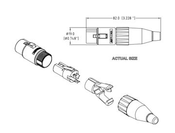 Amphenol AC3F - разъём 3 XLR мама кабельный