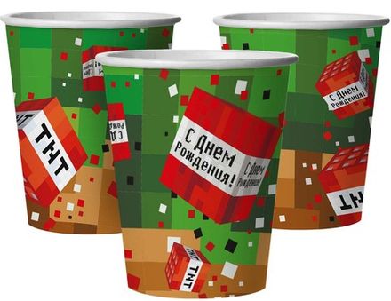 Стаканы "TNT С Днём Рождения" 6 шт 250 мл