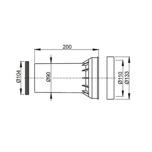 Прокладка + патрубок + уплотнение патрубка Alcadrain (M902)