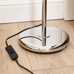 UML-T702 E14 SILVER Торшер напольный под лампу Е14. 60W. с регулировкой наклона. Механический выключатель. Серебристый. ТМ Uniel