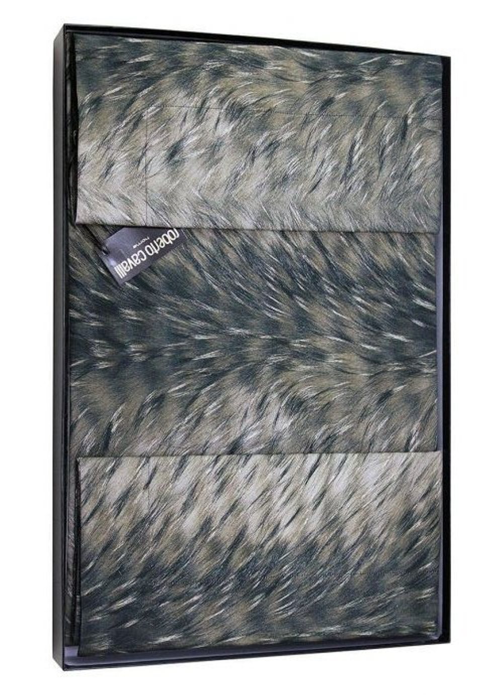 Постельное белье 2 спальное евро Roberto Cavalli Volpe серое