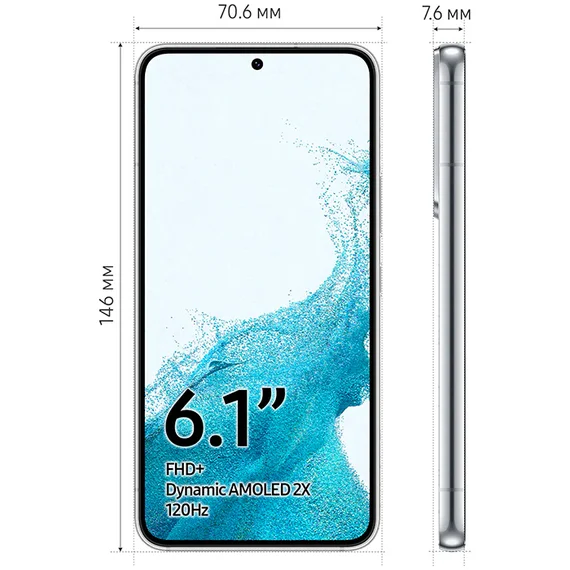 Смартфон Samsung Galaxy S22 256GB Phantom White Белый Ростест Оф. Гарантия