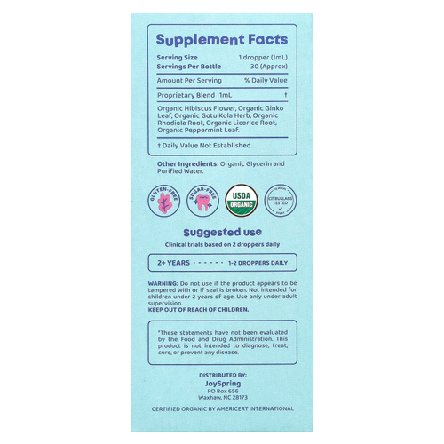 JoySpring, Genius, капли, концентрация и внимание, 30 мл (1 жидк. унция)