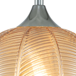 Подвесной светильник 1х40Вт E27, металл/стекло, янтарный