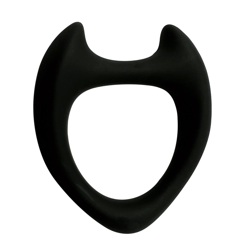 Черное эрекционное кольцо с рожками Wooomy Toro M (Цвет: черный)