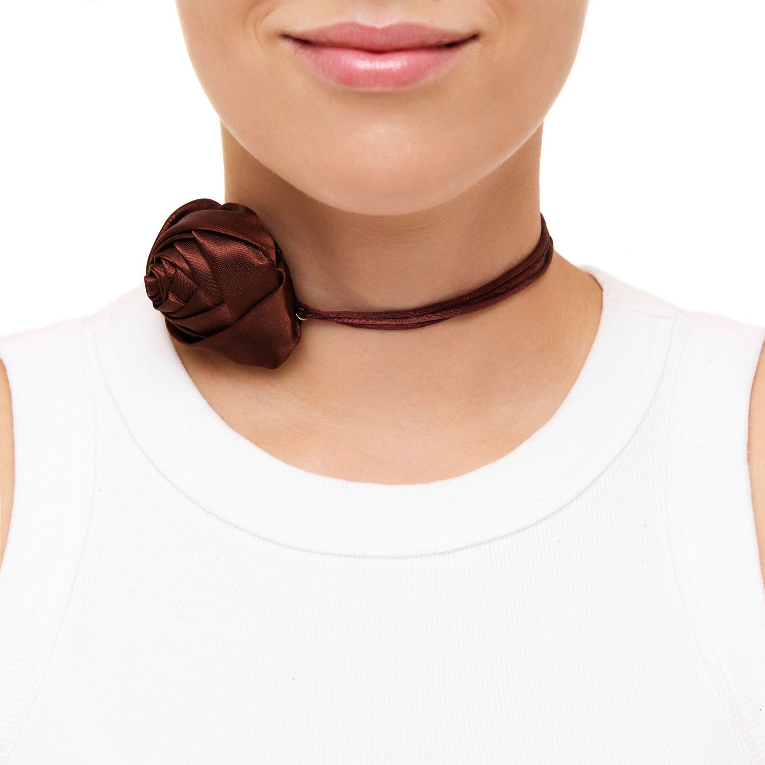 Колье Rosette Tie Necklace - Brown