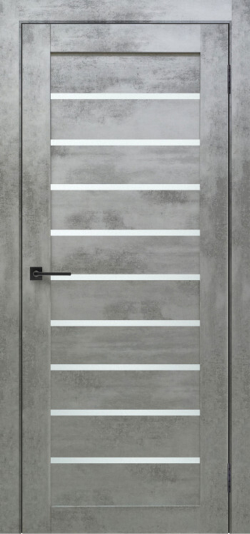 Межкомнатная дверь X-2 / Цвет Бетон светлый / Остекление "Сатинат белое" / Двери Верда
