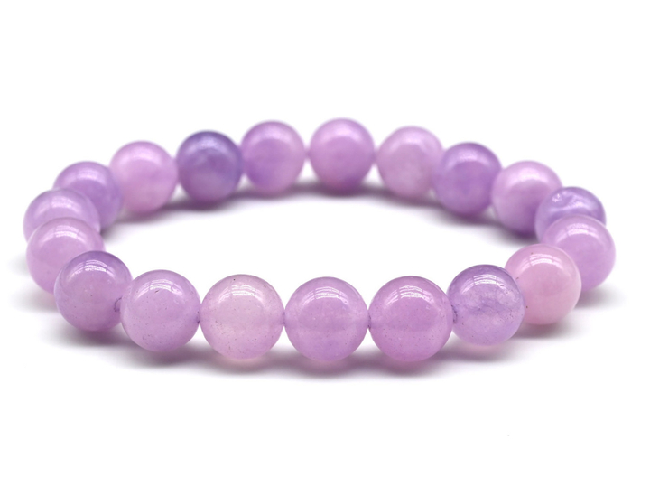 Браслет Кальцит тонированный шар 10 мм цвет сиреневый