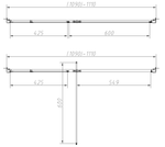 Душевой уголок Slim-N VSR-4SNP1011CL, 1100*1000, хром, стекло прозрачное