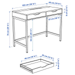 Письменный стол - ALEX IKEA/ АЛЕКС ИКЕА,  100х48 см, под белены дуб