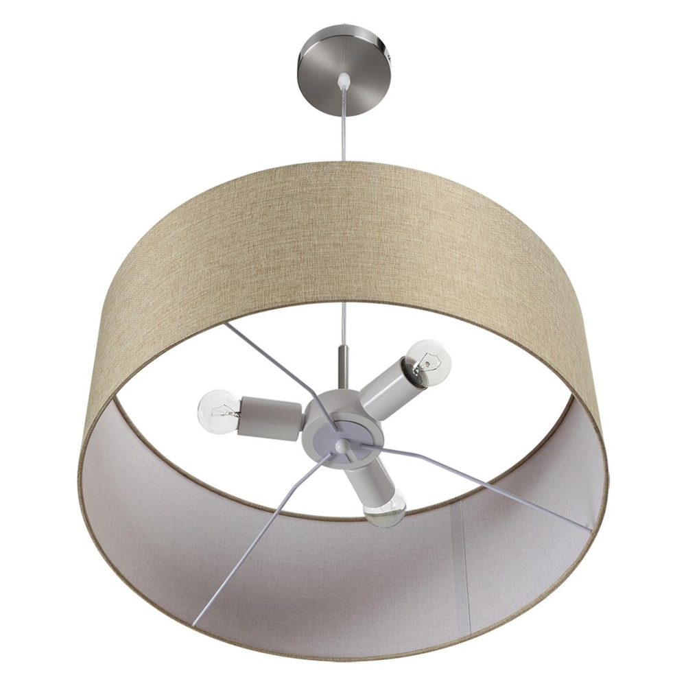 8250/3 MODERNI LN26 527  никель/бежевый, металл/текстиль Подвес Е27 3*60W 220V NIKKI