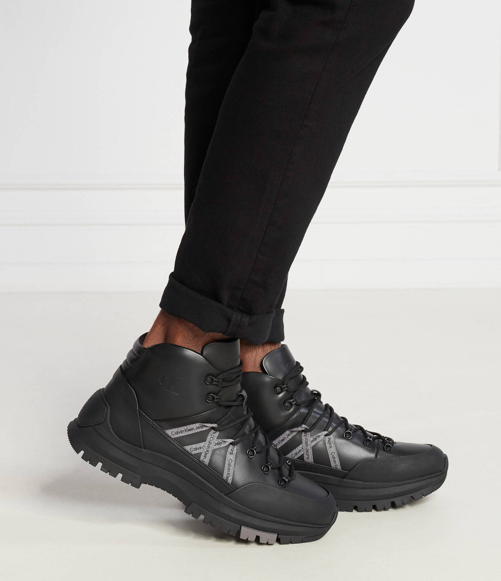 Кожаные кроссовки CALVIN KLEIN JEANS - черный(YM0YM00805)