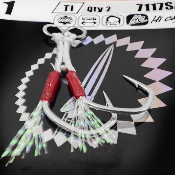 Крючок Assist VMC 7117 SATI (олово) №01 (2 поводка)