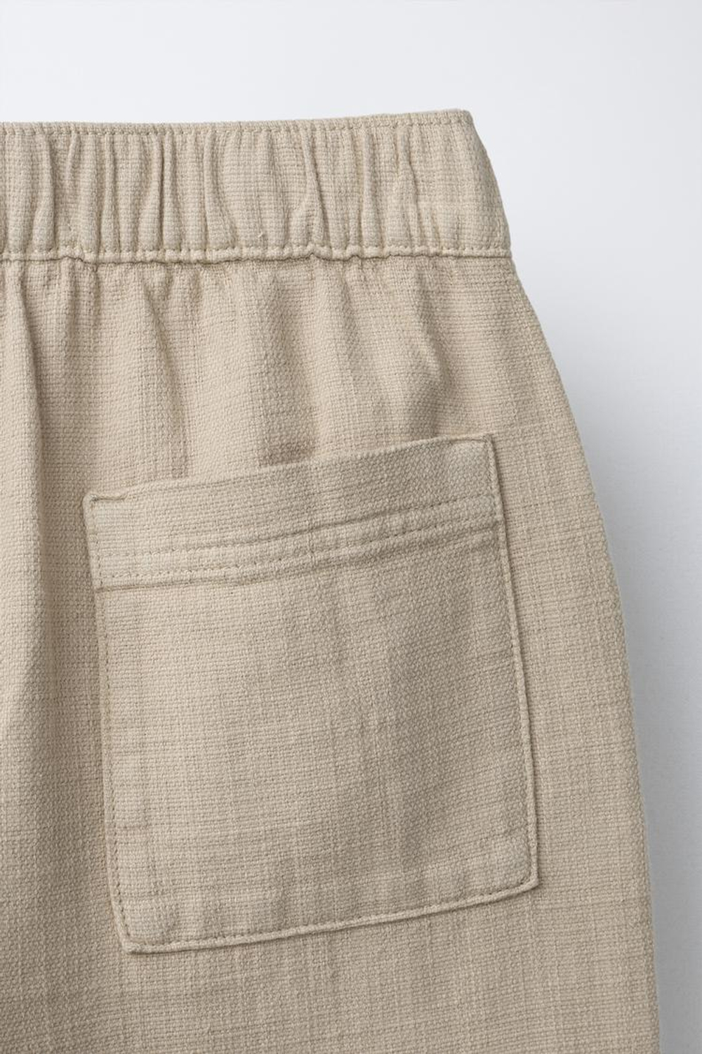 ZARA БРЮКИ ПРЯМОГО КРОЯ, БЕЖЕВЫЙ