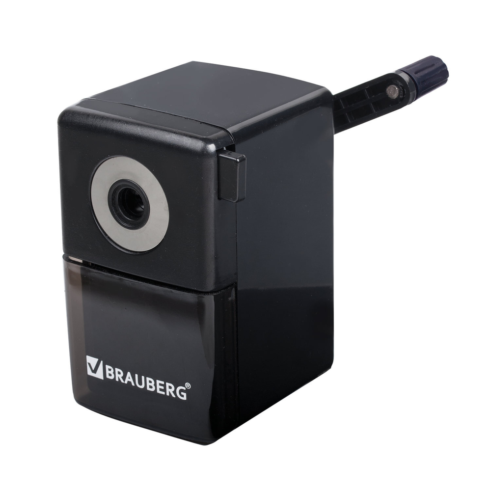 Точилка механическая BRAUBERG "BLACK JACK" крепление к столу металлический механизм цвет чёрный (2 штуки в упаковке)
