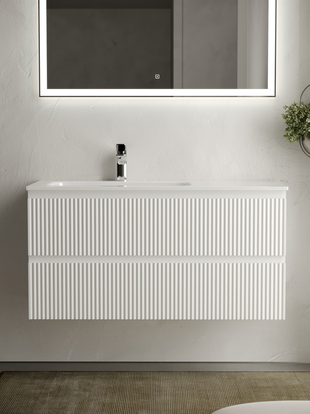 Тумба с раковиной Sancos Snob R 100 см SNR100LW левая, bianco