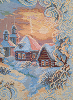 Календарь из гобелена на 2024 год Зимний домик 33х83