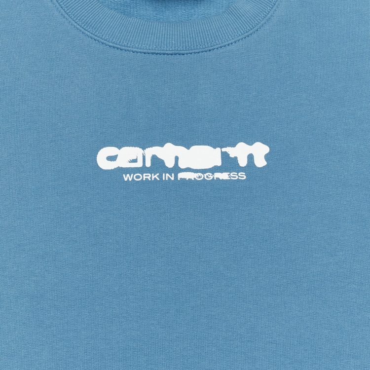 Толстовка мужская Carhartt WIP Ink Bleed Sweatshirt  артикул:I032866_vancouver_blue_white - купить в магазине Дайс
