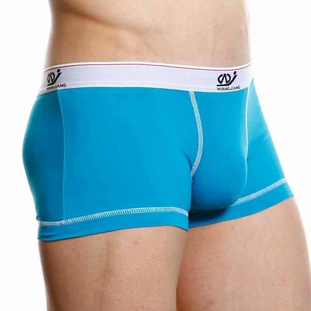 Мужские трусы боксеры WangJiang бирюзовые WG00136