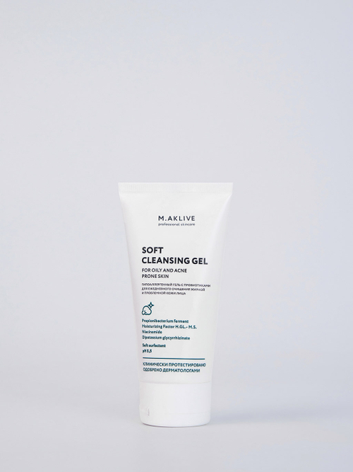 M.Aklive Soft Cleansing Gel Мягкий гель для умывания жирной и проблемной кожи лица, 400 мл