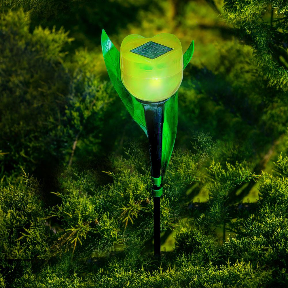 USL-C-452-PT305 YELLOW TULIP Садовый светильник на солнечной батарее Желтый тюльпан. Белый свет. 1xLR аккумулятор в-к. IP44. TM Uniel.