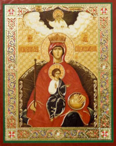 Икона на деревянной основе БМ Державная 8х6 с тиснением золотой фольгой, в упаковке (Е, С-Пб)