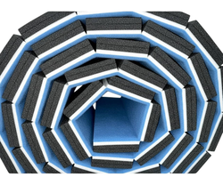 Ролл-мат гимнастический "Профессионал", ворсовый - 30мм. - сегментированный - голубой