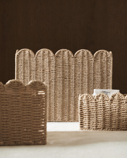 Zara Home Корзина из плетёной бумаги, цвет бежевый, 50 см