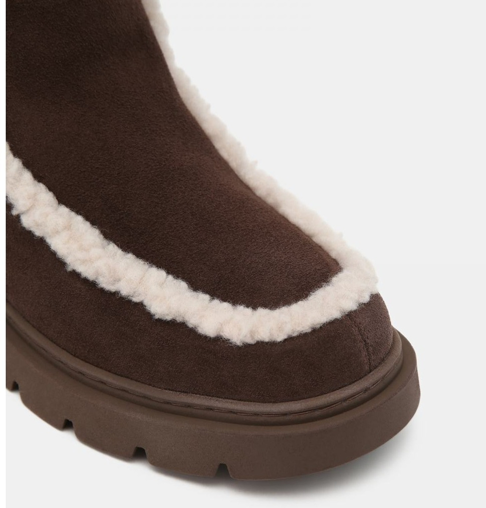 Замшевые ботинки INUIKII Biker Suede Brown на меху