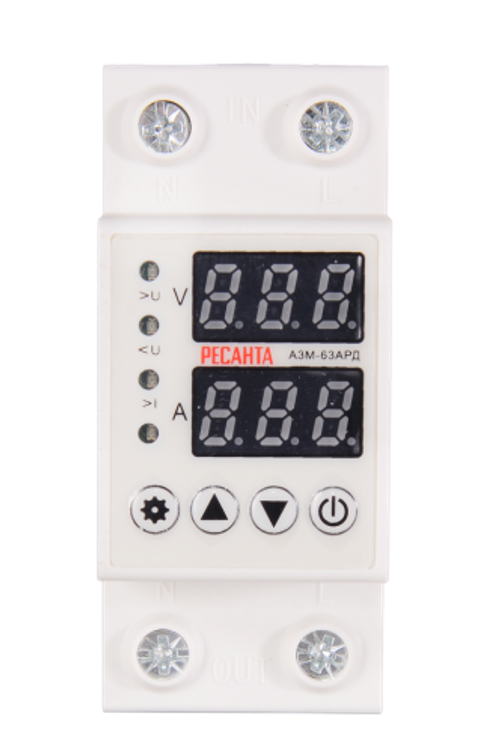 Блок защиты по напряжению Ресанта АЗМ-63АРД регулируемый (с дисплеем)