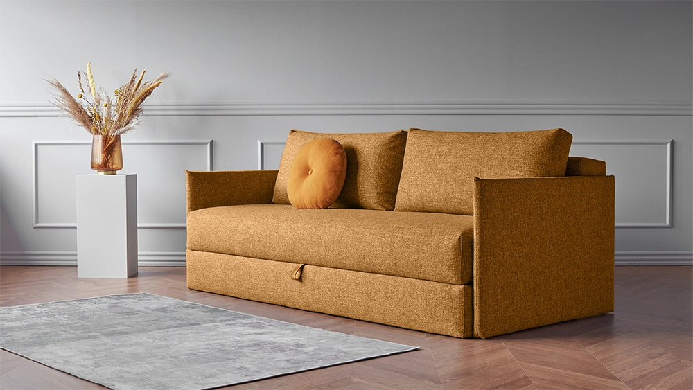 Диван Коя Лайт Strong Plus 06 208*94*80 см, Оранжевый  Еврокнижка Фиеста