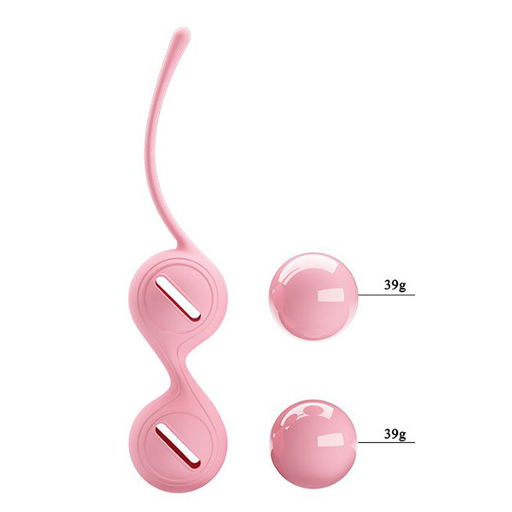 Розовые вагинальные шарики 3,3см на сцепке Pretty Love Kegel Tighten UP I BI-014490