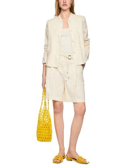 Marc Cain Жакет приталеный из смеси льна и вискозы