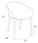 Комплект пластиковой мебели Siesta Contract Sky, белый