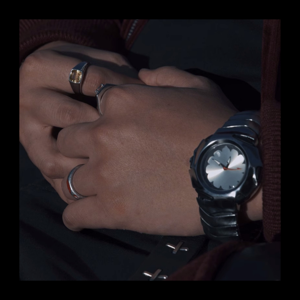 KIOSK Silver Luxury American Fossil Quartz Movement Stainless Steel Watchband Watch Unisex Blue Dial