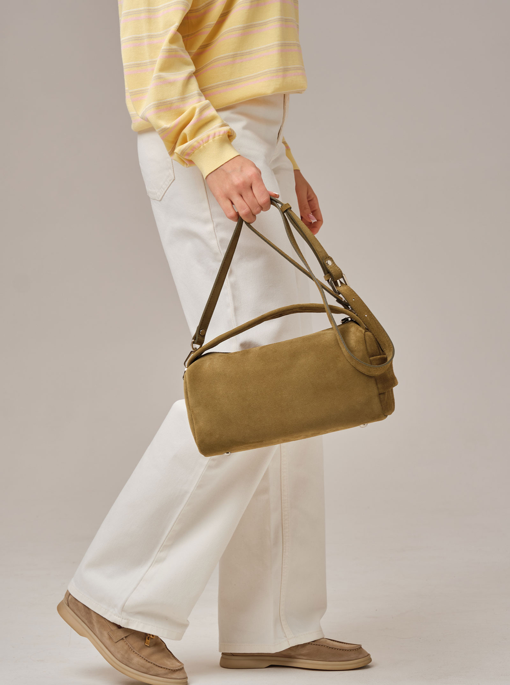 Замшевая сумка Solea DBR 31365 белый мох