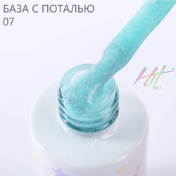 Каучуковая база №07 ТМ "HIT gel" с серебрянной поталью, 9 мл